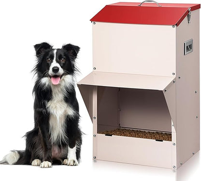 Automatic Dog Feeder Large Breed, 50 LB Capacity Outdoor Pet Food Dispenser by Unknown