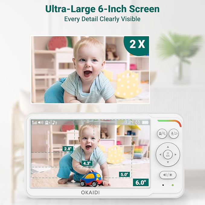 OKAIDI Baby Monitor with Camera and Audio, 1000ft Range, Night Vision, Baby - Image 2