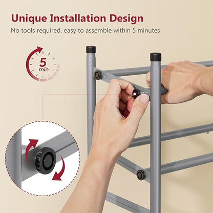 Tajsoon Expandable Shoe Rack for Closet 4 Tier, 29“-41“Adjustable & Stackable - Image 4