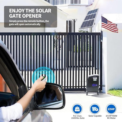 TOPENS DKC1100S Solar Sliding Gate Opener Chain Drive Automatic Gate Motor - Image 2