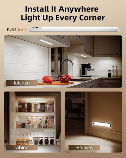 EZVALO 3 Pack Under Cabinet Lighting, 3200mAh Rechargeable Motion Sensor Light - Image 9