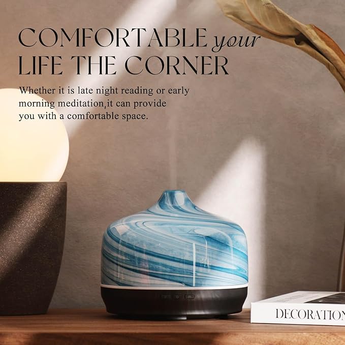 Porseme 500ml Glass Essential Oil Diffuser Aromatherapy Ultrasonic Cool Mist - Image 4