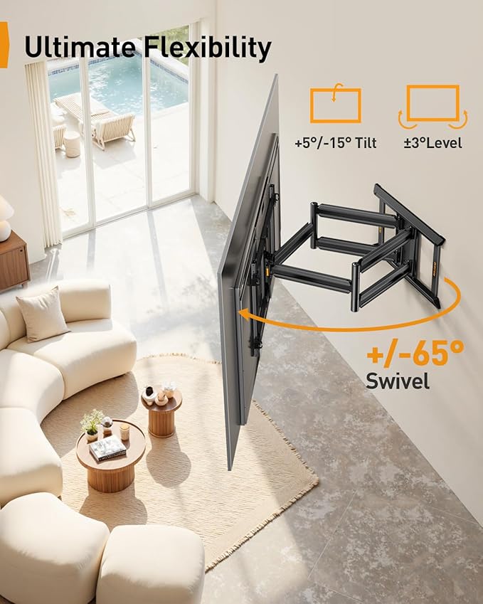 Perlegear Long Arm Full Motion TV Wall Mount - Image 5