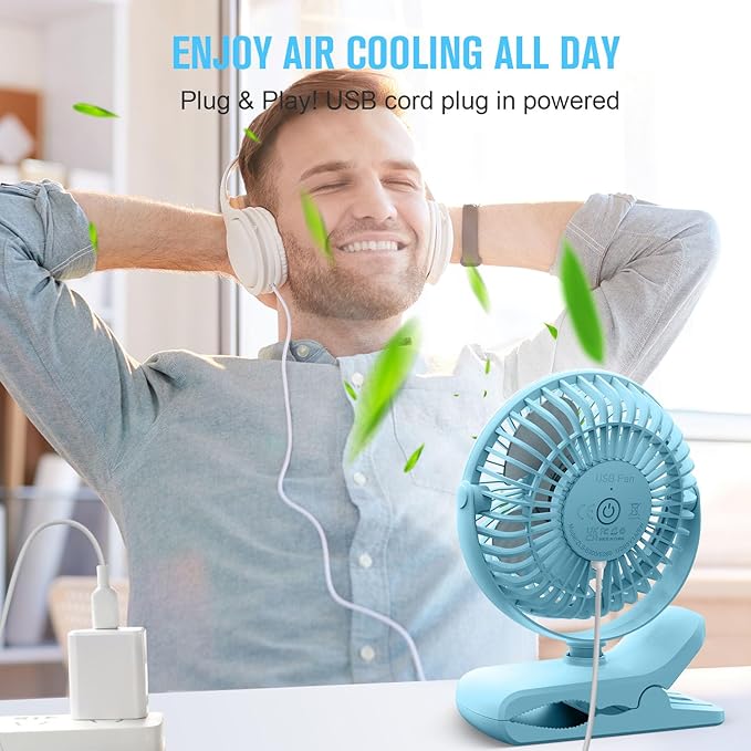 BESKAR Clip on Fan, Portable Small Desk Fans - Image 6