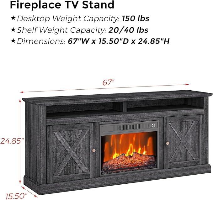 Electric Fireplace, Fireplace TV Stand - Image 4