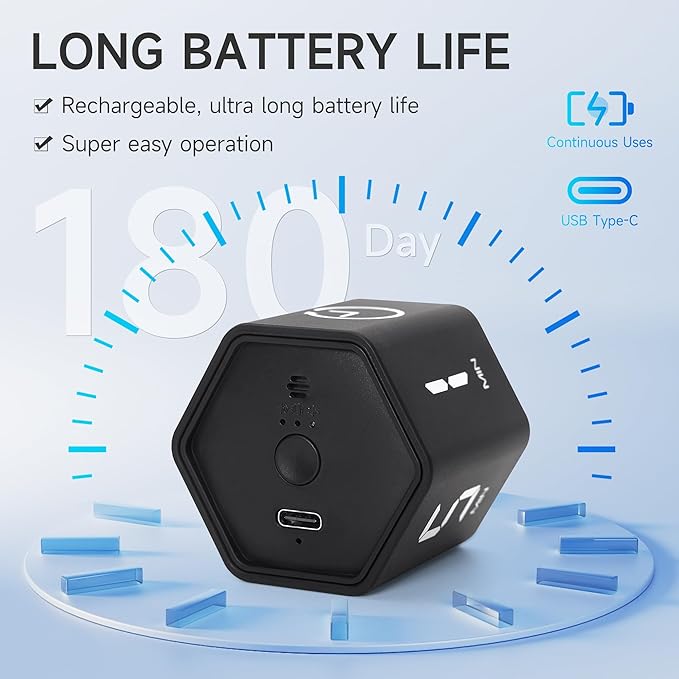 Productivity Timer 1, 60 Minutes Preset, Desk Cube Timer - Image 3