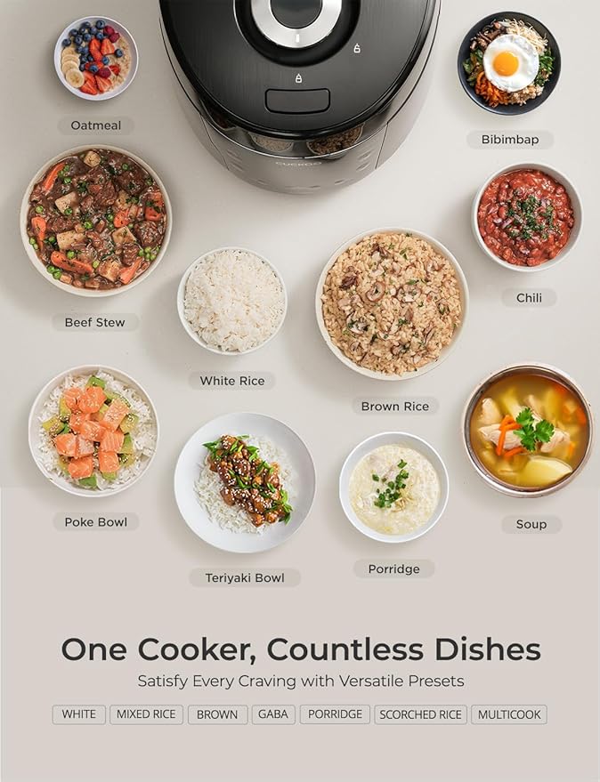 CUCKOO High Pressure Rice Cooker 10-Cup Uncooked / 20-Cup Cooked - Image 3