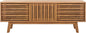 SAFAVIEH ESMA TV Stand for up to 65" Flatscreen – Oak Brown, Sliding Doors by SAFAVIEH