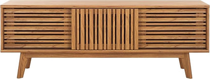 SAFAVIEH ESMA TV Stand for up to 65" Flatscreen – Oak Brown, Sliding Doors - Image 11