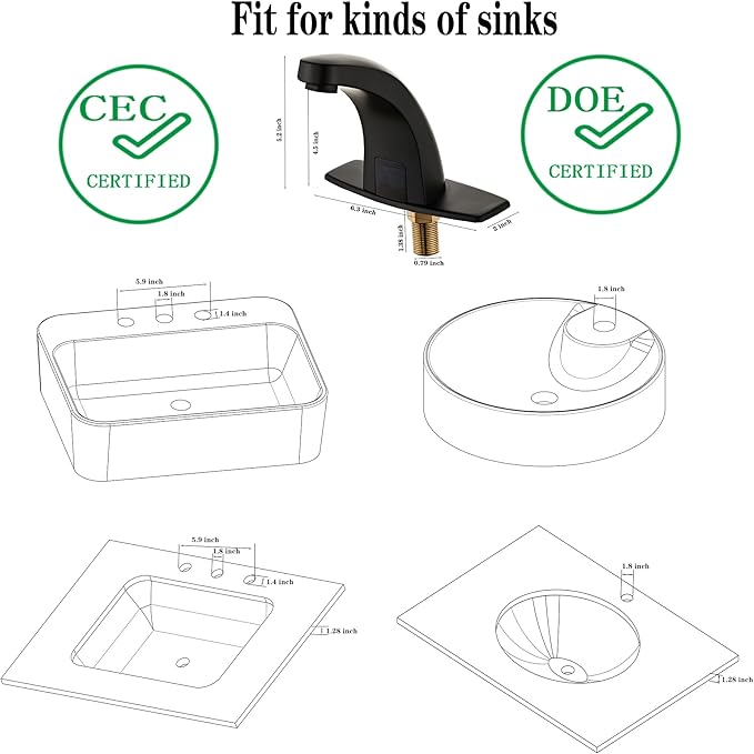 Budget-Friendly Halo Sanitary Touchless Faucet, Matte Black - Image 4