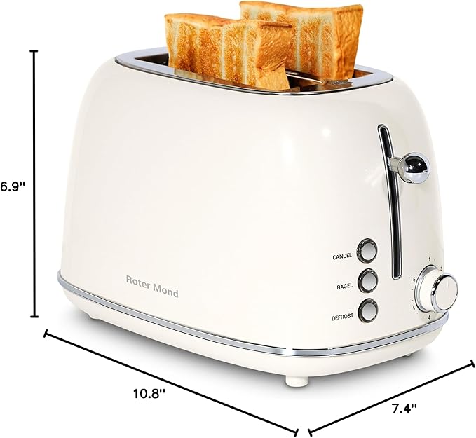 Roter Mond 2 Slice Toaster Retro Stainless Steel - Image 10