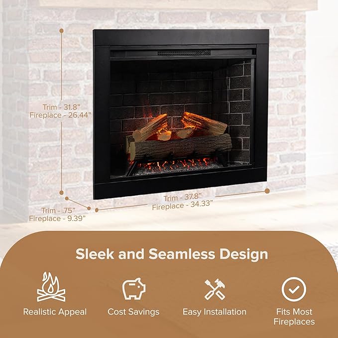 Modern Ember Uptown 33" Smart Electric Fireplace Insert - Image 5
