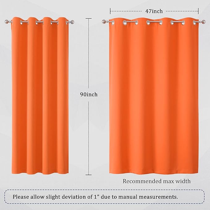 DUALIFE 90 Inch Orange Curtains - Image 6