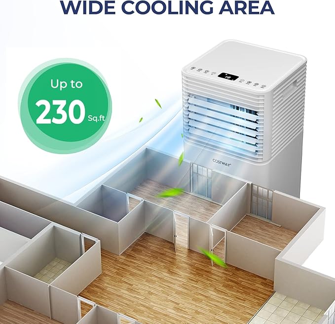 COSTWAY Portable Air Conditioner, 8000 BTU Ac Unit Spaces up to 230sq.ft - Image 2