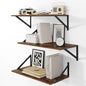 24"W x 12"D Wall Shelves for Books, 12 Inch Deep Floating Shelves Set of 3 by Heimlove