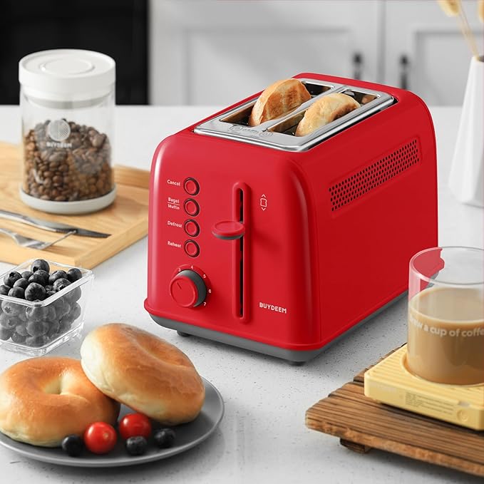 BUYDEEM DT620 2-Slice Toaster, Extra Wide Slots, Retro Stainless Steel - Image 9