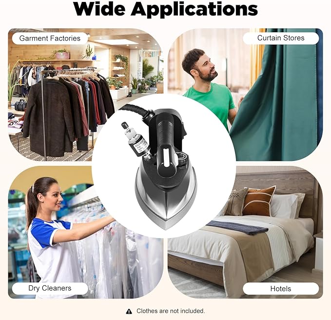 Industrial Gravity Feed Steam Iron 1200W Commercial Electric Iron - Image 8