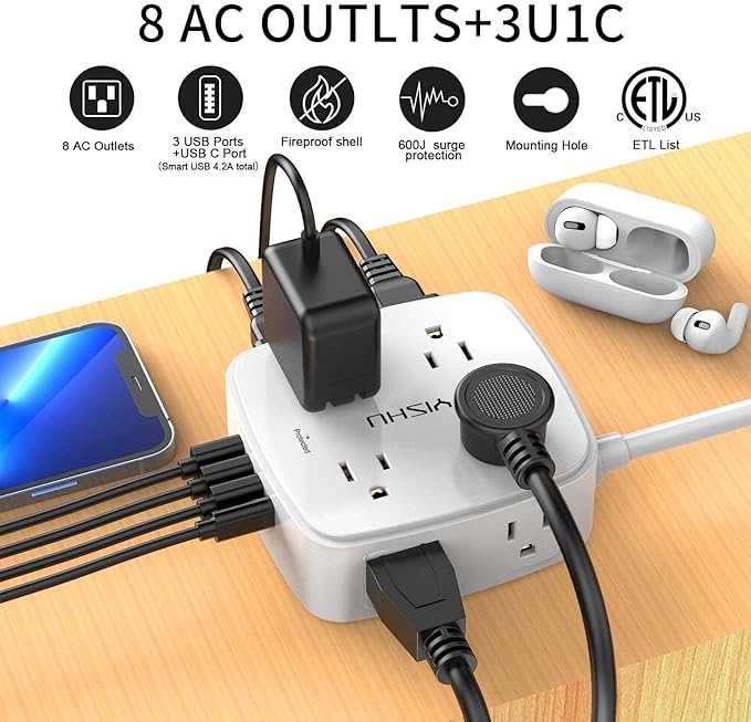 6 Ft Surge Protector Power Strip - Image 2