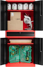 71" Metal Cabinet-Black&Gray Heavy Duty Storage File Cabinet Steel Tool Cabinets by Fesbos