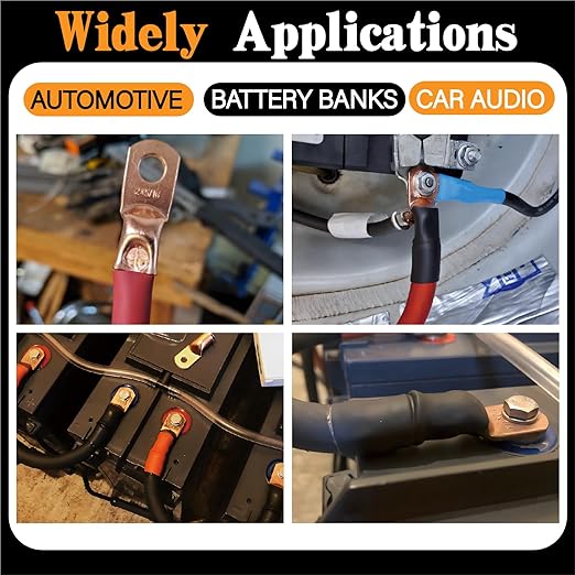 20PCS 4 AWG 5/16 3/8 inch Battery Cable Lugs, 4 gauge Copper Crimp Connector - Image 7