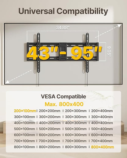 monTEK Heavy Duty Fixed TV Wall Mount - Image 2