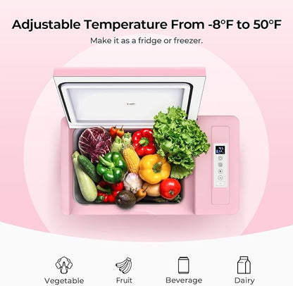 BougeRV Pink 23Quart Portable Refrigerator, 12 Volt Fridge 22L, Portable - Image 4