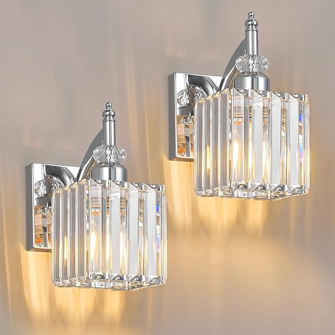 BBLLWJ Modern Wall Sconces Set of Two Chrome Wall Sconces Indoor Wall Lamp by BBLLWJ