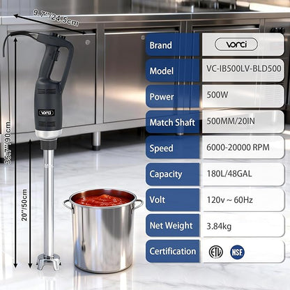 VONCI 500W Commercial Immersion Blender Handheld, Heavy Duty Stick Blender - Image 5