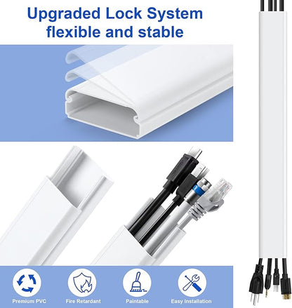 ZhiYo TV Cord Hider for Wall Mounted TV 34in, Large Cord Cover Wall, PVC Cable - Image 6
