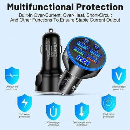 Super Fast Charge USB C Car Phone Charger Adapter 6 in 1 - Image 8