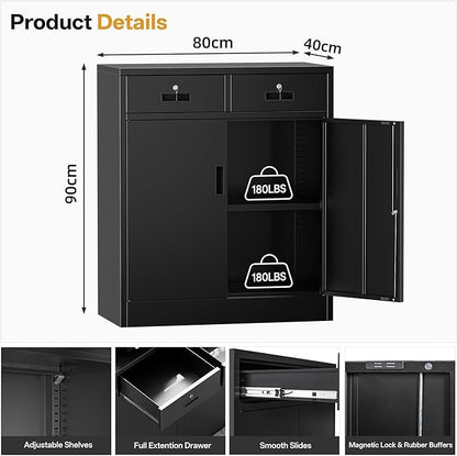 Metal Storage Cabinet, 36 Inch Tall Metal Garage Cabinet - Image 3