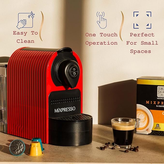 Mixpresso Red Espresso Coffee Machine – Compact 1400W Single Serve Coffee Maker - Image 5