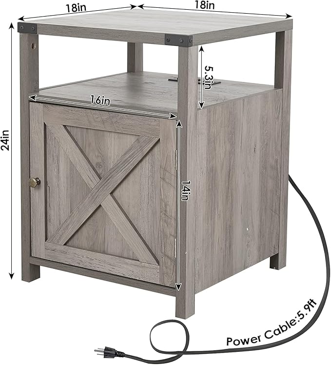 HOSEOKA Farmhouse Nightstand - Image 3