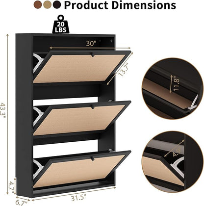 AVZEAR Narrow Shoe Storage Cabinet - Image 2