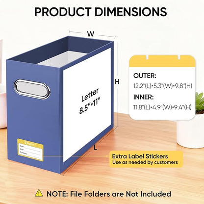 BALEINE File Organizer Box, Cardboard File Folder Organizer - Image 3