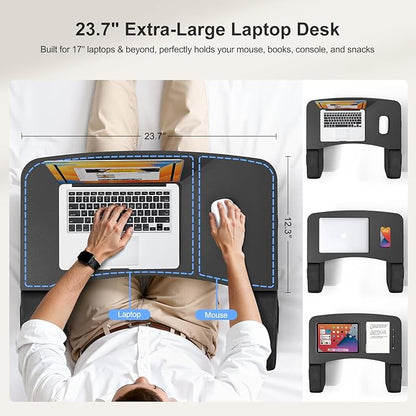 Lap Desk for Adults with Arm Rests, Ergonomic Laptop Pillow Stand for Bed - Image 4