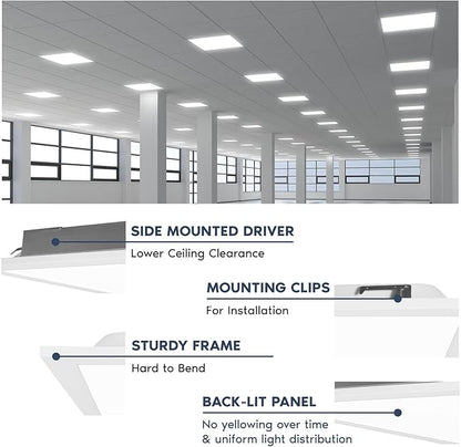 LUXRITE 2x2 FT LED Flat Panel Light, 5CCT Color Selectable 3000K 3500K 4000K - Image 4