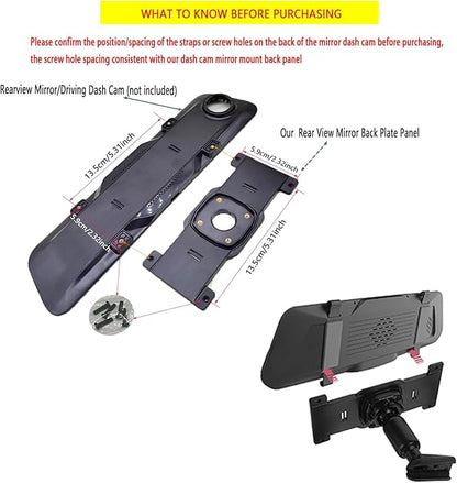 CALLARON 1 Set Dash Cam Mirror Mount Rear View Mirror Back Plate Panel Car Rear - Image 3