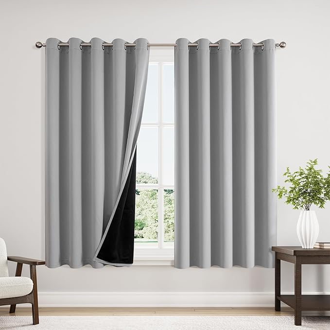 ChrisDowa 100% Blackout Curtains 63 inch Long by ChrisDowa