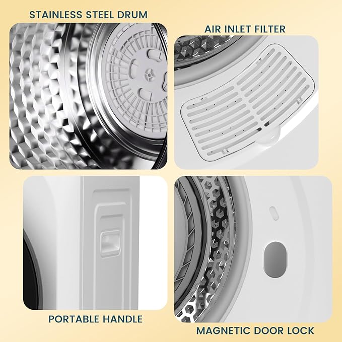 Zynkez 12Lbs Portable Clothes Dryer, 120V 850W Electric Compact Laundry Dryer - Image 7