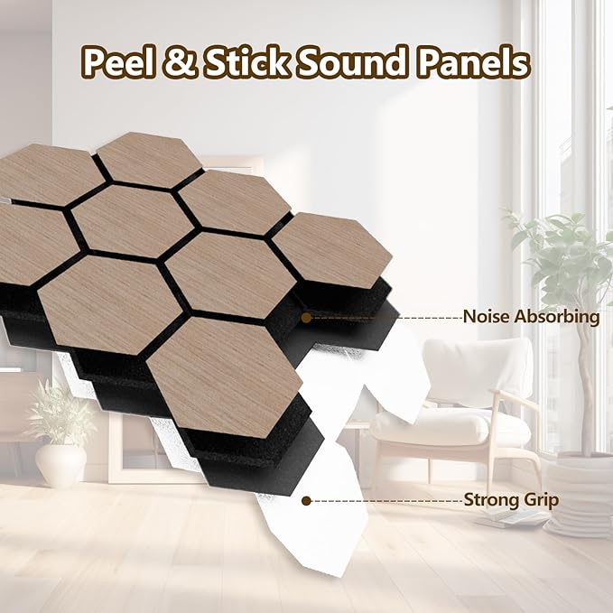 Hexagon Acoustic Wall Panels, Self-Adhesive Sound Absorbing Wall Panel by ARMURO - Image 5