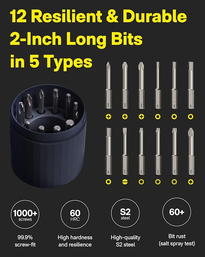 HOTO Electric Screwdriver Rechargeable, 3.6V Cordless Screwdriver Set USB-C - Image 7
