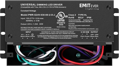 EMITEVER 30W Dimmable LED Driver, 24V Triac Dimmable Power Supply, AC to DC - Image 8