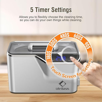 LifeBasis Ultrasonic Cleaner, Professional 45kHz Ultrasonic Jewelry Cleaner 20 - Image 3