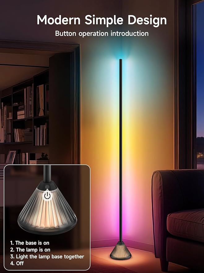 Tyute Corner Floor Lamp, Smart RGB LED Corner Lamp - Image 5