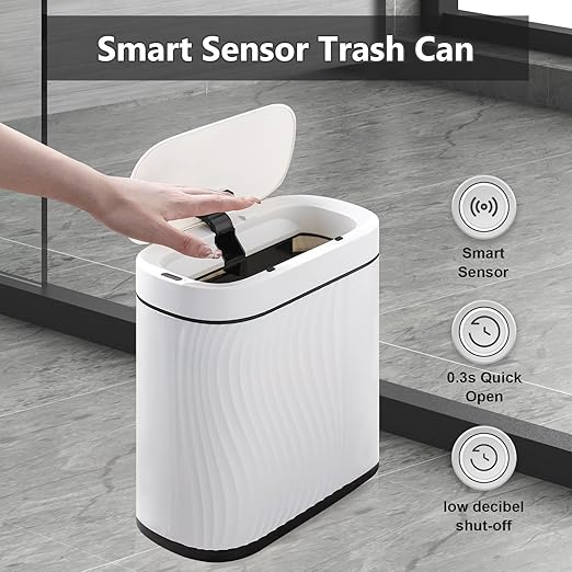Bathroom Trash Cans with Lid 2 Gallon Automatic Trash Can, Small Motion Sensor - Image 6