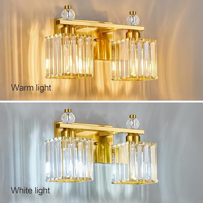 FDPBY Gold Bathroom Vanity Lights Crystal Vanity Light Bathroom Lighting - Image 2