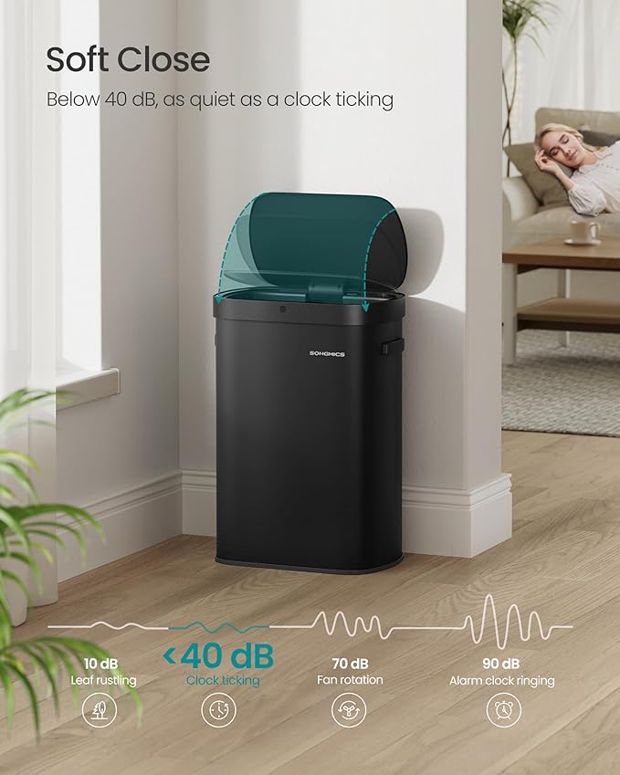 SONGMICS Motion Sensor Trash Can, 13-Gallon Automatic Garbage Can - Image 4