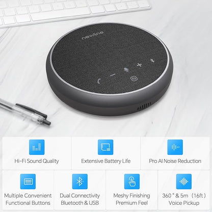 N newline Conference Speaker and Microphone, 2 Mics 360° Voice Pickup, AI Noise - Image 2