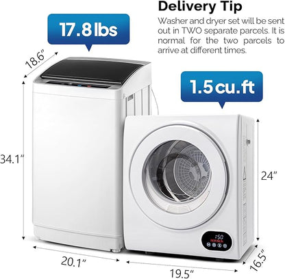 ROVSUN 1.5CuFt Portable Clothes Dryer and 17.8LBS Full-Automatic Washing - Image 3